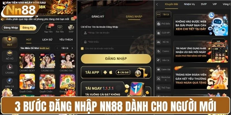 3 bước đăng nhập NN88 dành cho người mới
